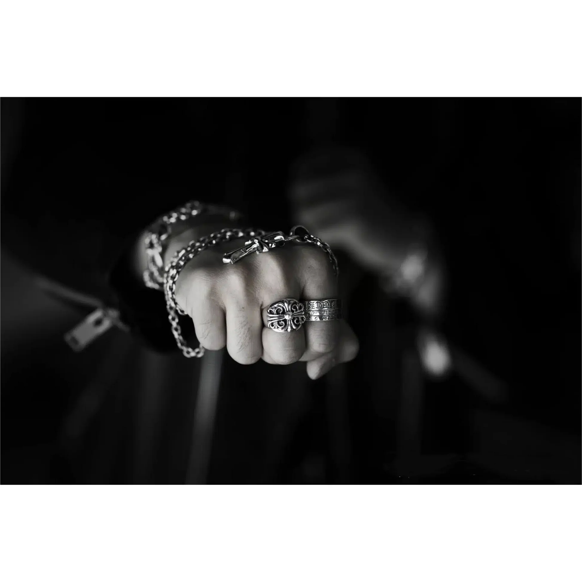 Chrome Hearts Cross Ring - Gothic 925 Sterling Silver Jewelry | David Studio
