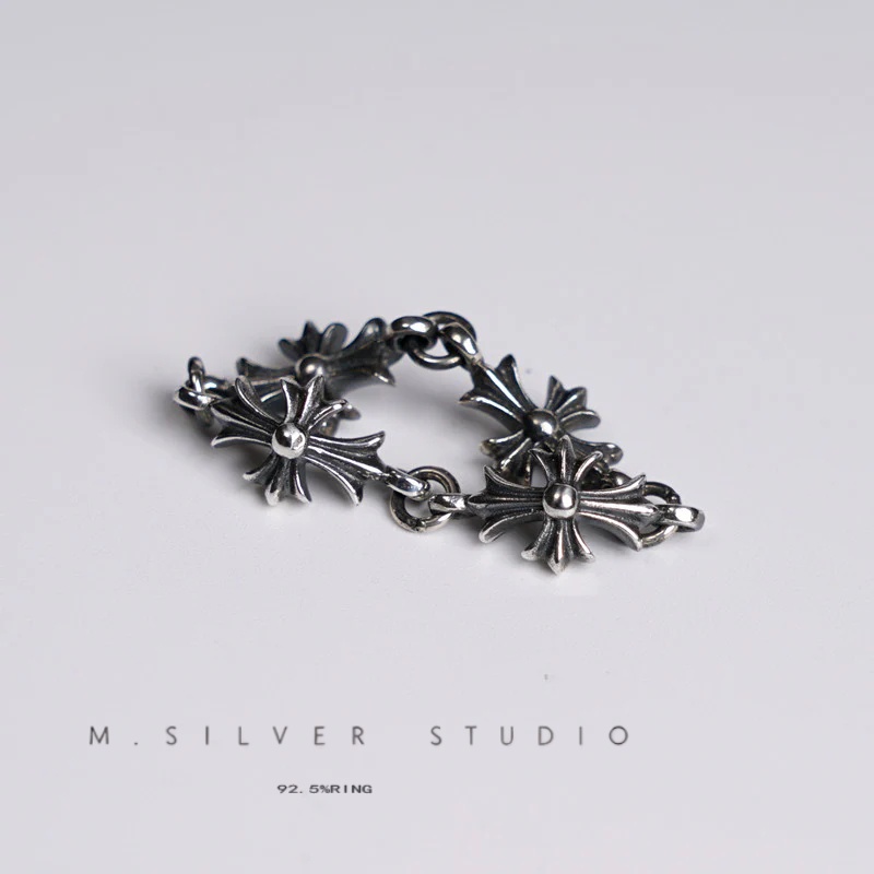 Chrome Hearts Cross Ring - Gothic 925 Sterling Silver Jewelry | David Studio