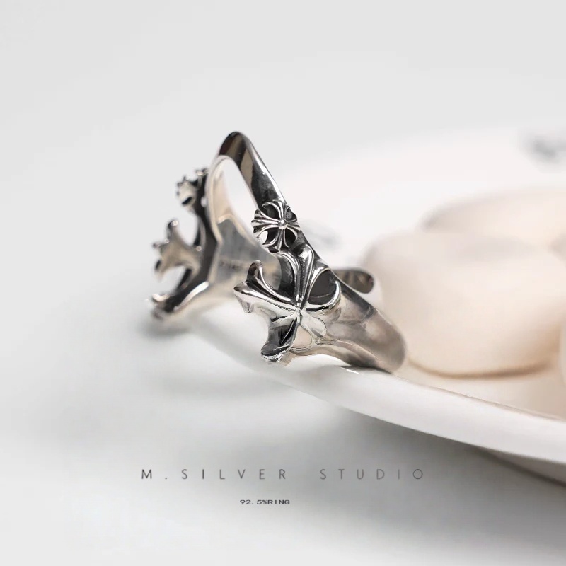 Chrome Hearts Cross Ring - Gothic 925 Sterling Silver Jewelry | David Studio