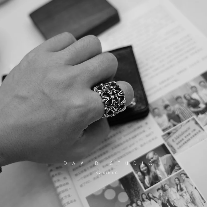 Chrome Hearts Cross Ring - Gothic 925 Sterling Silver Jewelry | David Studio