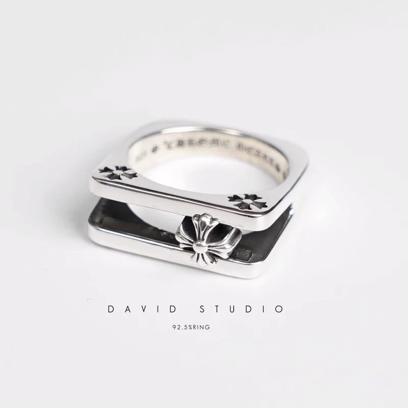 Chrome Hearts Cross Ring - Gothic 925 Sterling Silver Jewelry | David Studio