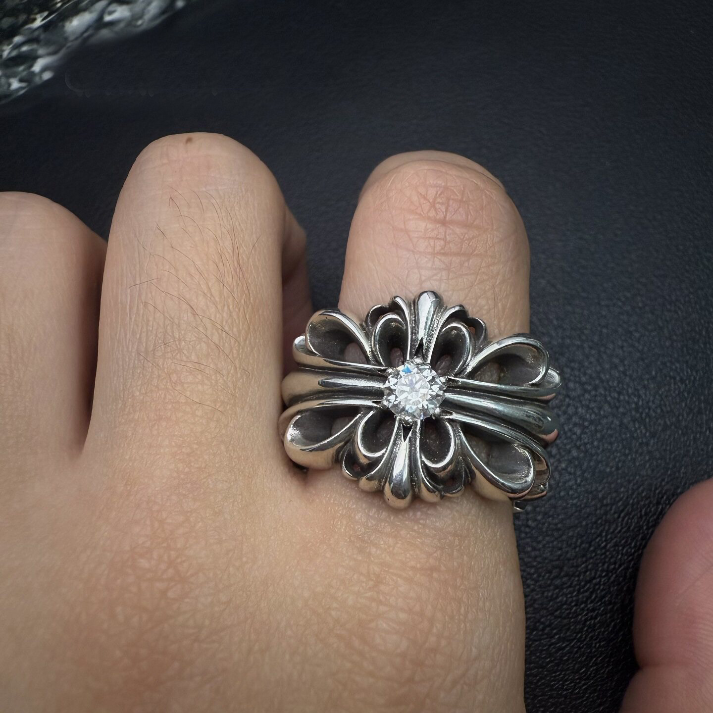 Chrome Hearts Cross Ring - Gothic 925 Sterling Silver Jewelry | David Studio