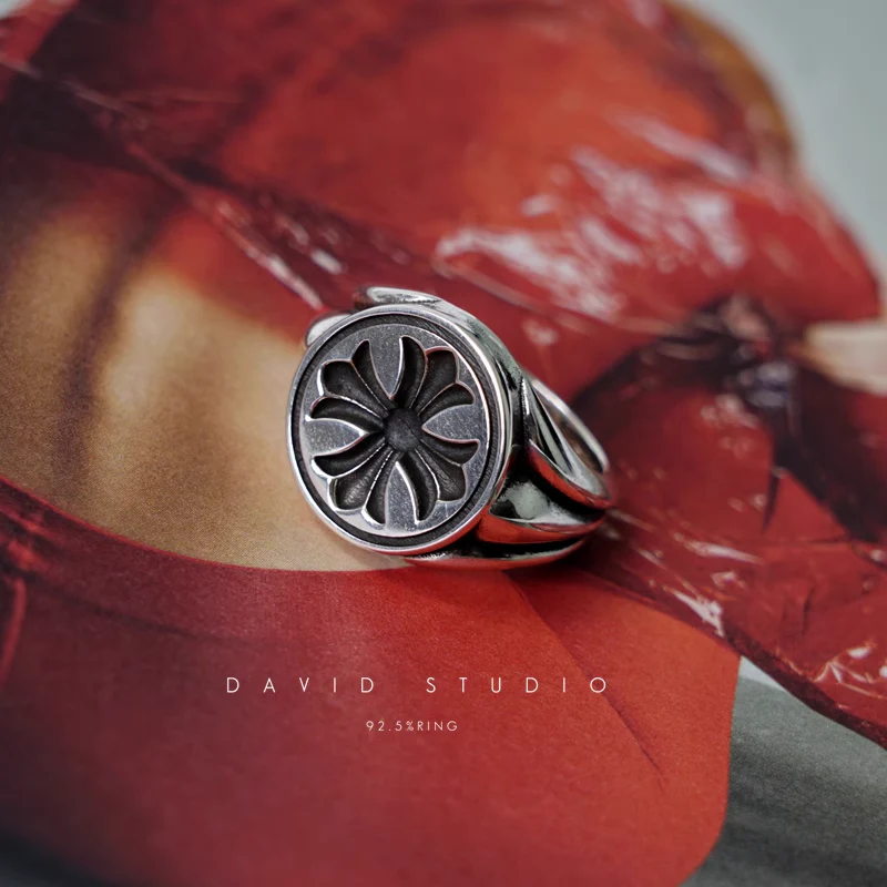 Chrome Hearts Cross Ring - Gothic 925 Sterling Silver Jewelry | David Studio