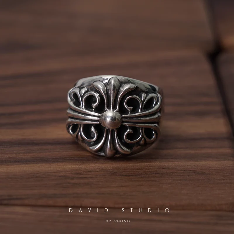 Chrome Hearts Cross Ring - Gothic 925 Sterling Silver Jewelry | David Studio