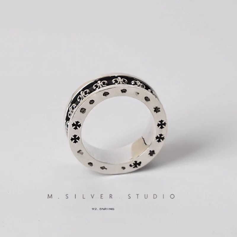 Chrome Hearts Cross Ring - Gothic 925 Sterling Silver Jewelry | David Studio