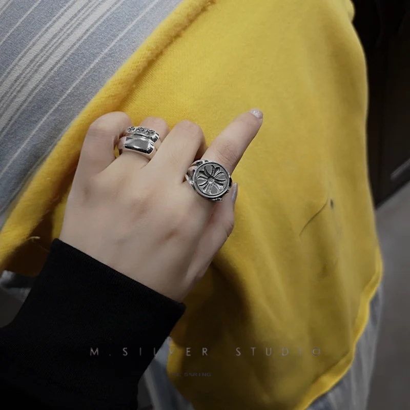 Chrome Hearts Cross Ring - Gothic 925 Sterling Silver Jewelry | David Studio