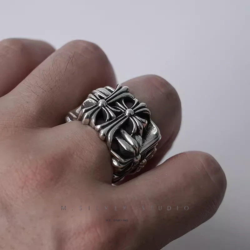 Chrome Hearts Cross Ring - Gothic 925 Sterling Silver Jewelry | David Studio