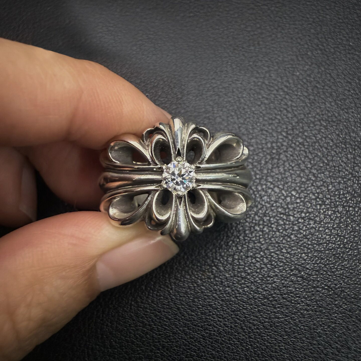 Chrome Hearts Cross Ring - Gothic 925 Sterling Silver Jewelry | David Studio