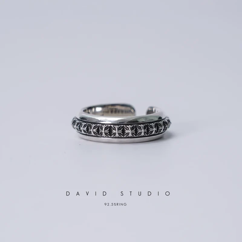 Chrome Hearts Cross Ring - Gothic 925 Sterling Silver Jewelry | David Studio