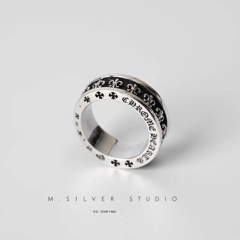 Chrome Hearts Cross Ring - Gothic 925 Sterling Silver Jewelry | David Studio
