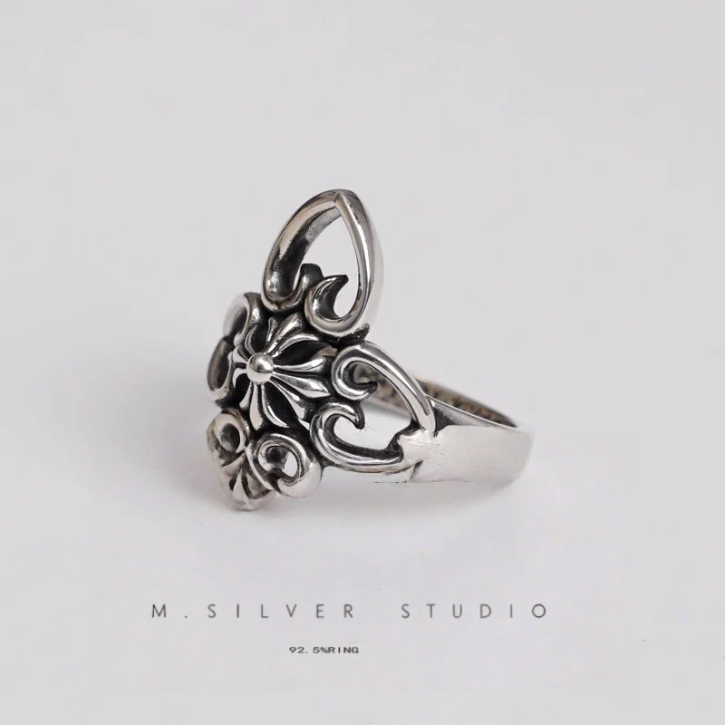 Chrome Hearts Cross Ring - Gothic 925 Sterling Silver Jewelry | David Studio
