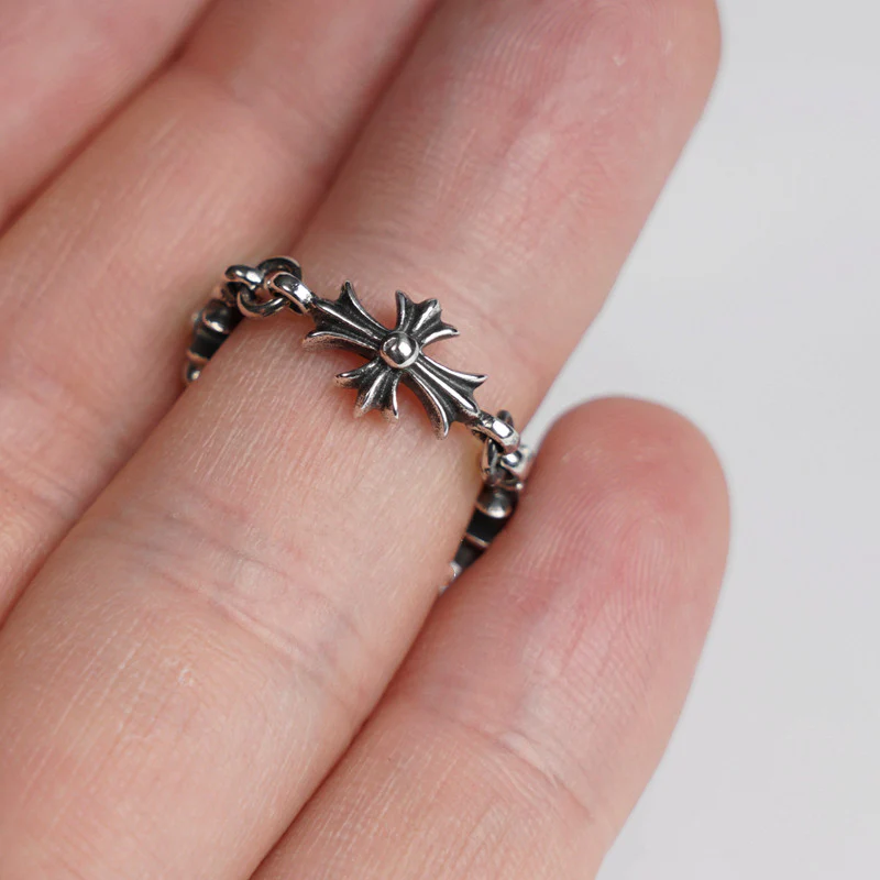 Chrome Hearts Cross Ring - Gothic 925 Sterling Silver Jewelry | David Studio