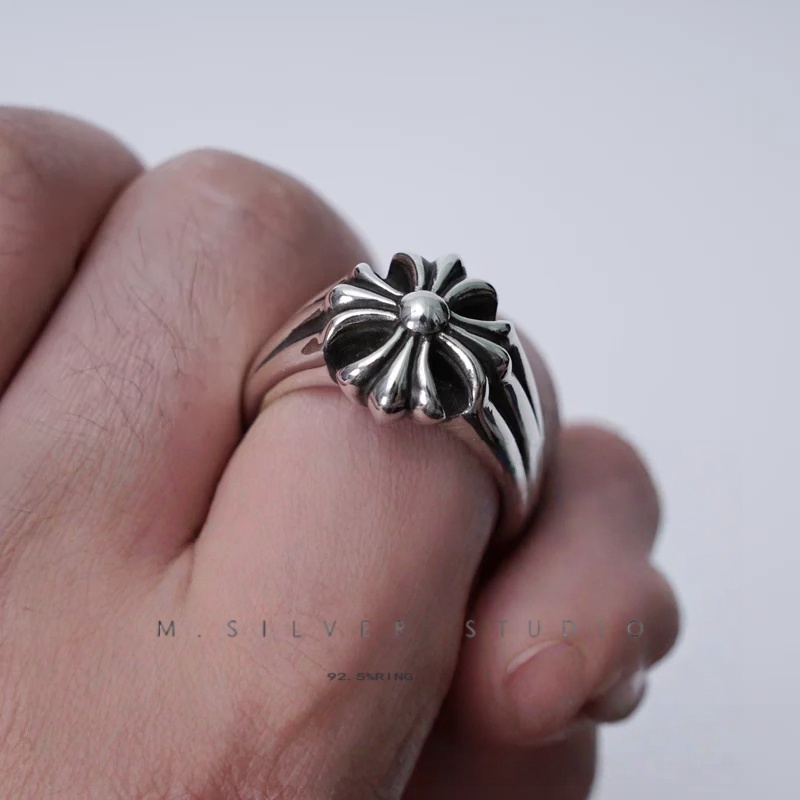 Chrome Hearts Cross Ring - Gothic 925 Sterling Silver Jewelry | David Studio