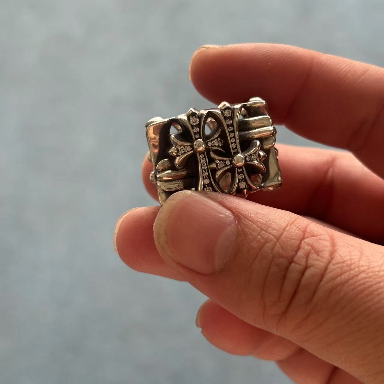 Chrome Hearts Cross Ring - Gothic 925 Sterling Silver Jewelry | David Studio