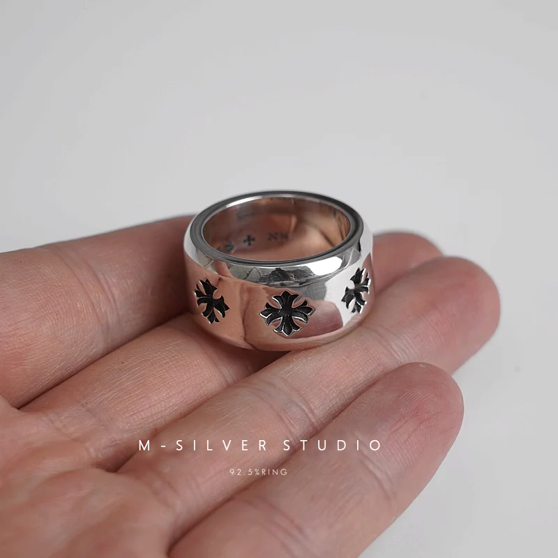 Chrome Hearts Cross Ring - Gothic 925 Sterling Silver Jewelry | David Studio