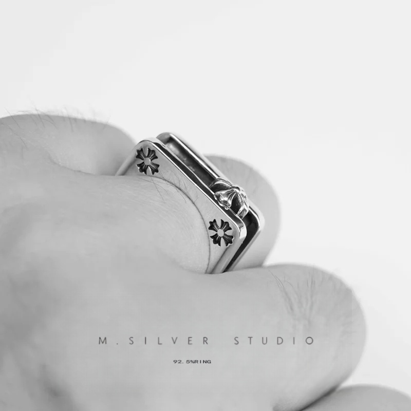 Chrome Hearts Cross Ring - Gothic 925 Sterling Silver Jewelry | David Studio