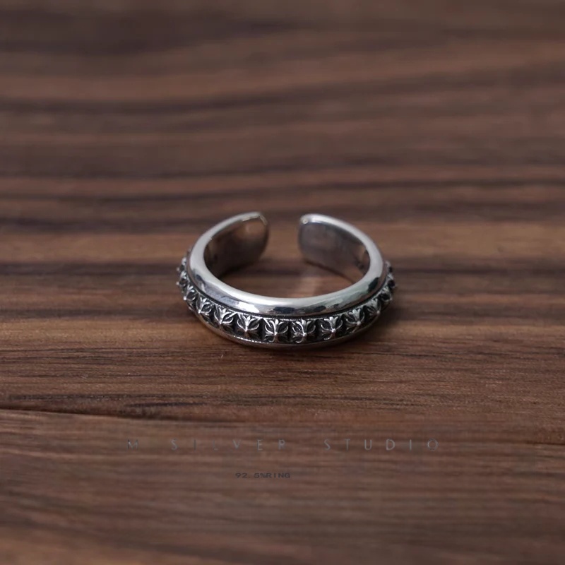 Chrome Hearts Cross Ring - Gothic 925 Sterling Silver Jewelry | David Studio