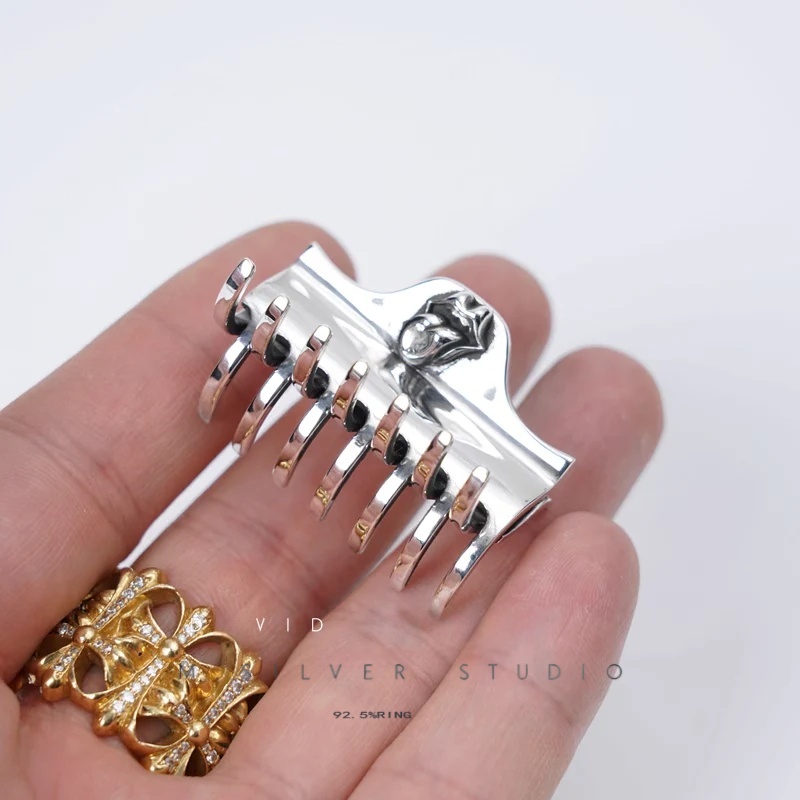 Chrome Hearts Cross Ring - Gothic 925 Sterling Silver Jewelry | David Studio