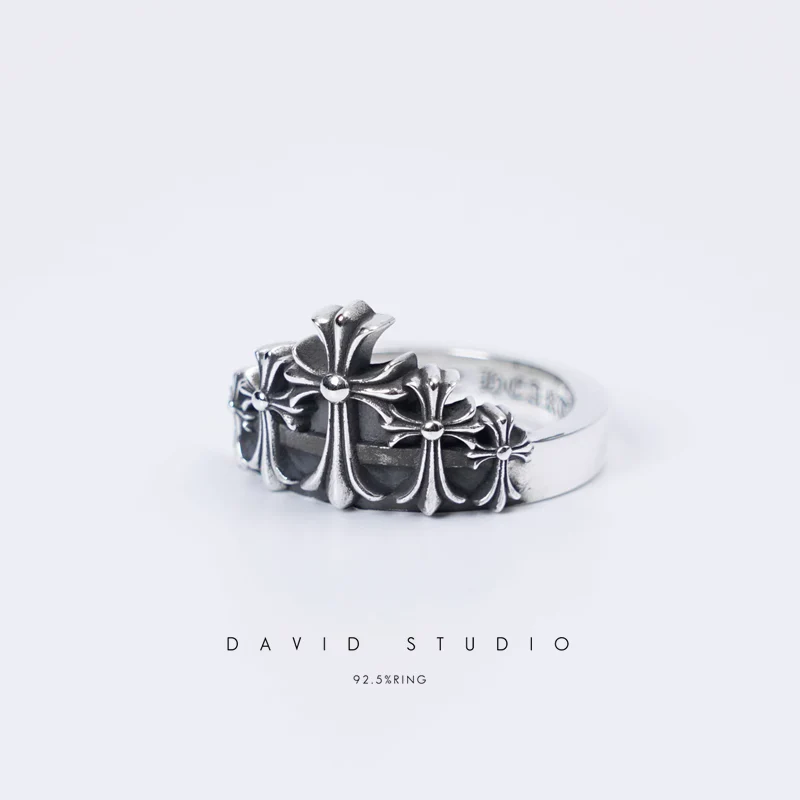 Chrome Hearts Cross Ring - Gothic 925 Sterling Silver Jewelry | David Studio