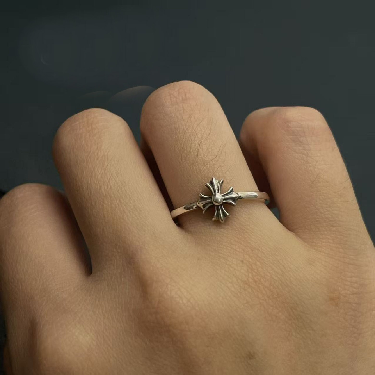 Chrome Hearts Cross Ring - Gothic 925 Sterling Silver Jewelry | David Studio