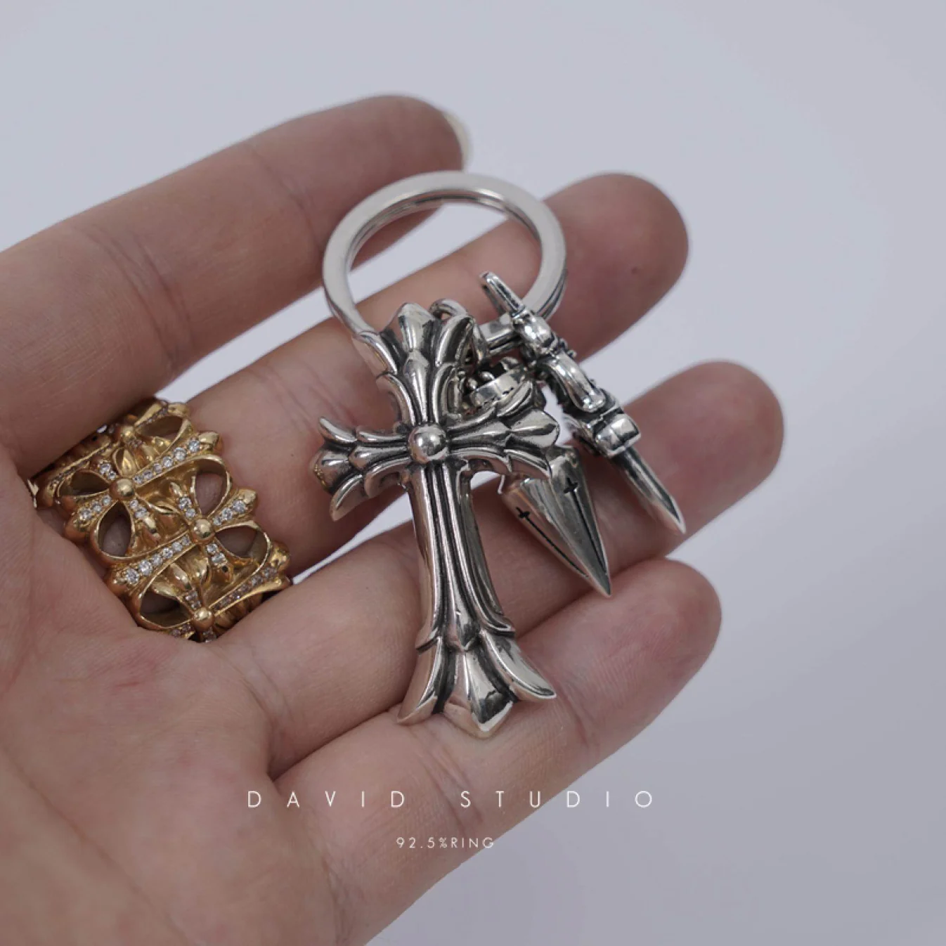 Chrome Hearts Cross Ring - Gothic 925 Sterling Silver Jewelry | David Studio