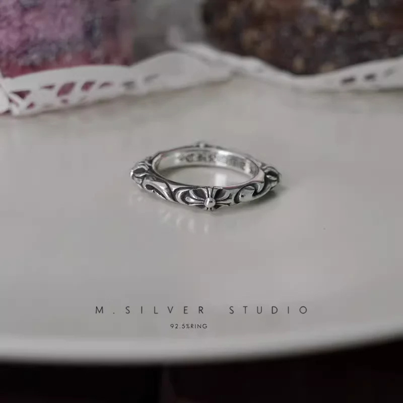 Chrome Hearts Cross Ring - Gothic 925 Sterling Silver Jewelry | David Studio