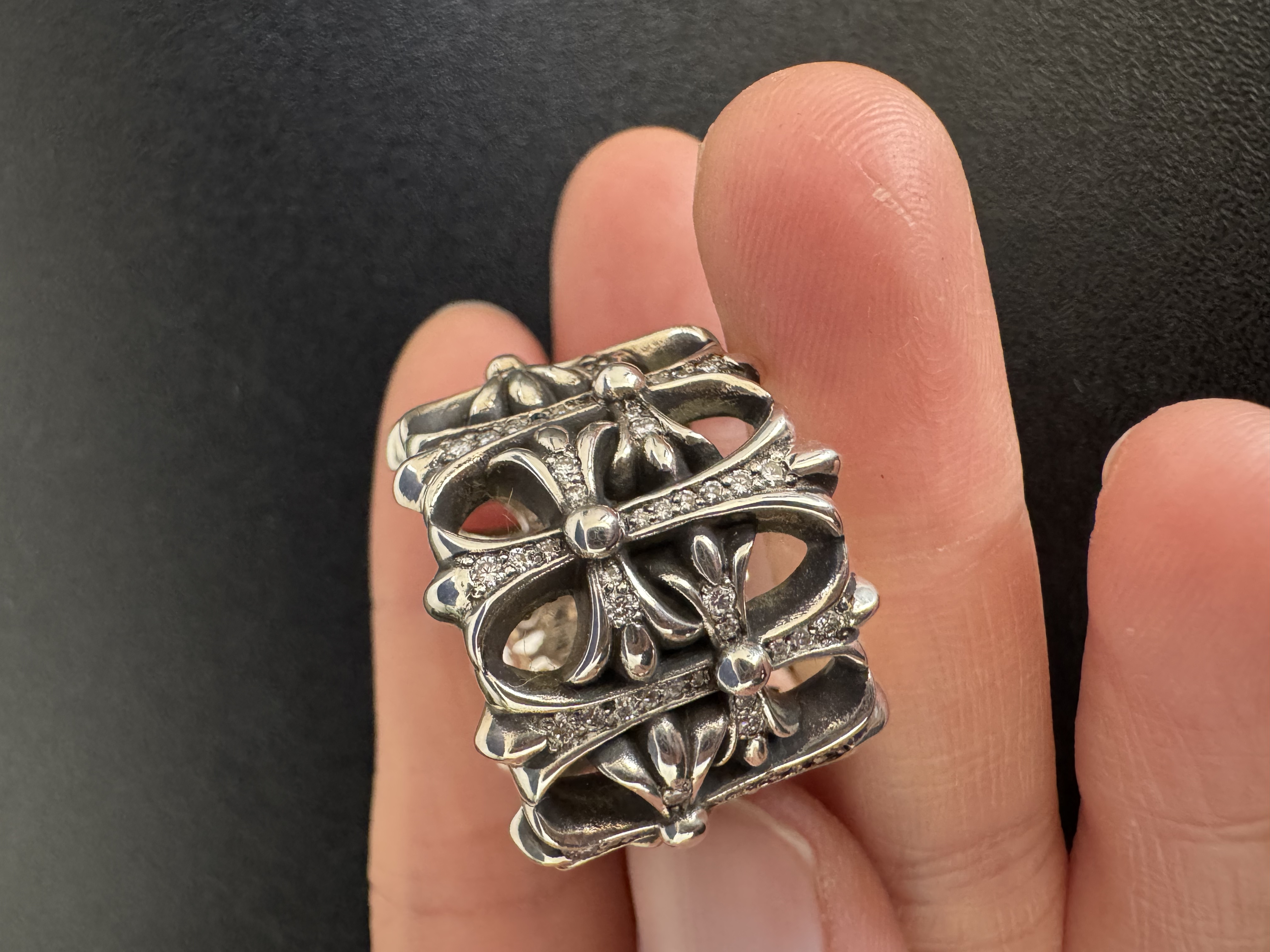 Chrome Hearts Cross Ring - Gothic 925 Sterling Silver Jewelry | David Studio