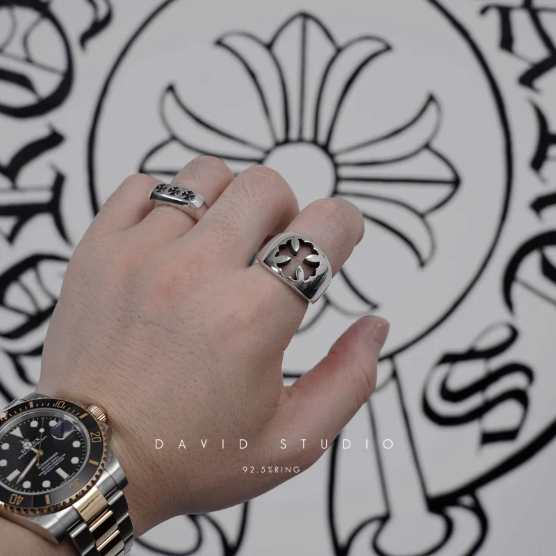 Chrome Hearts Cross Ring - Gothic 925 Sterling Silver Jewelry | David Studio
