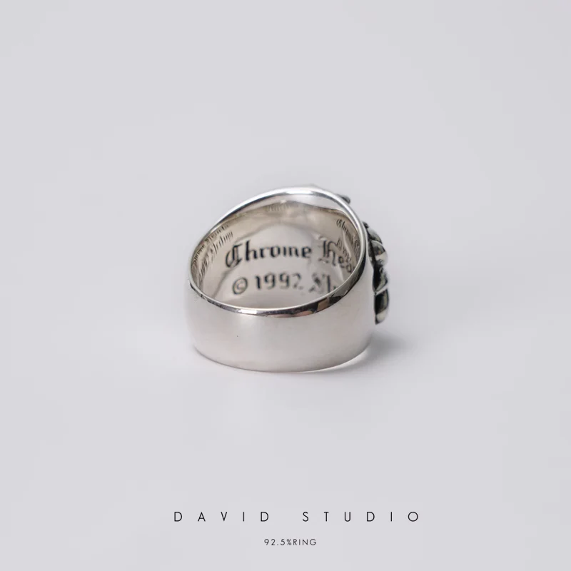 Chrome Hearts Cross Ring - Gothic 925 Sterling Silver Jewelry | David Studio