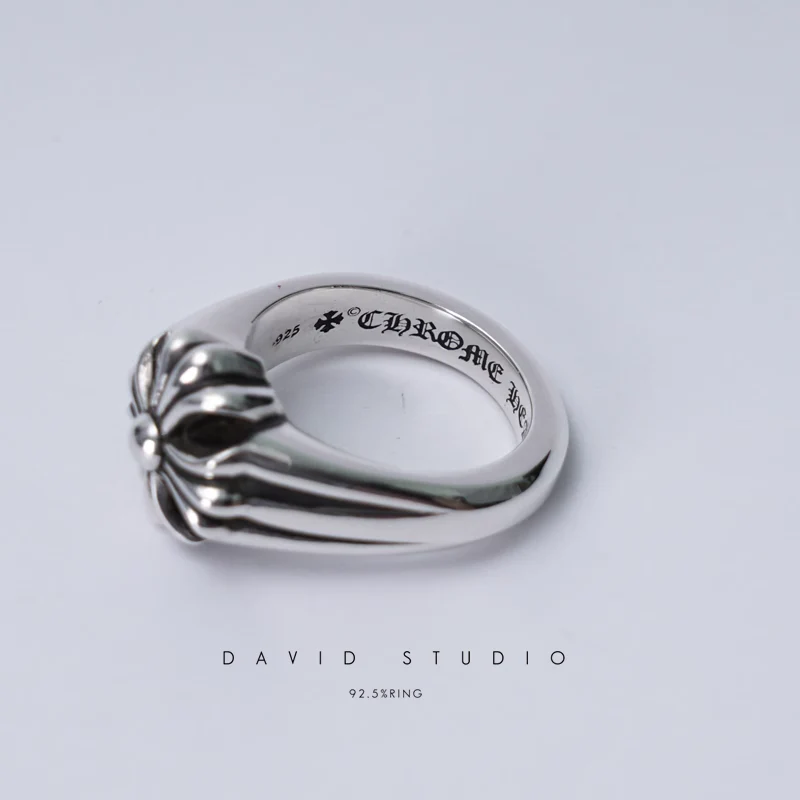 Chrome Hearts Cross Ring - Gothic 925 Sterling Silver Jewelry | David Studio