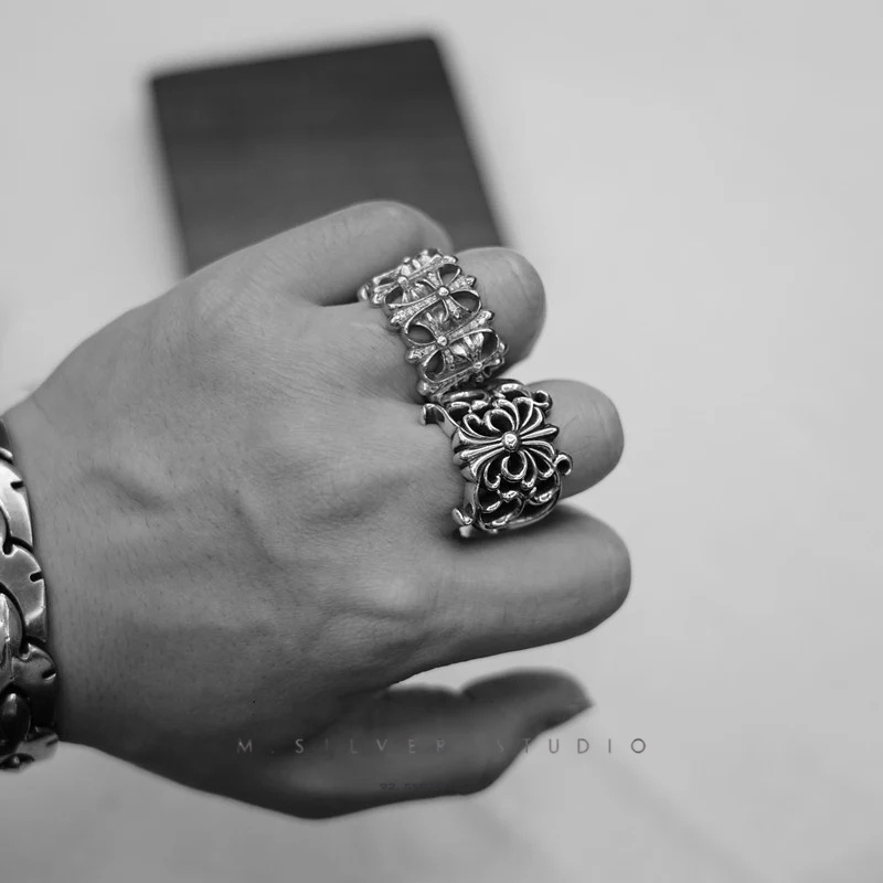 Chrome Hearts Cross Ring - Gothic 925 Sterling Silver Jewelry | David Studio