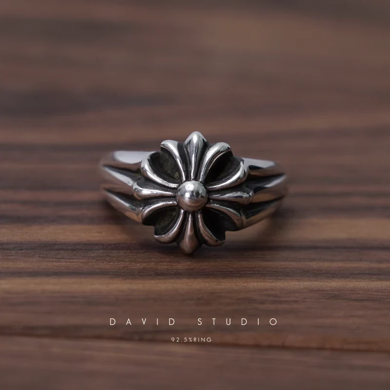 Chrome Hearts Cross Ring - Gothic 925 Sterling Silver Jewelry | David Studio