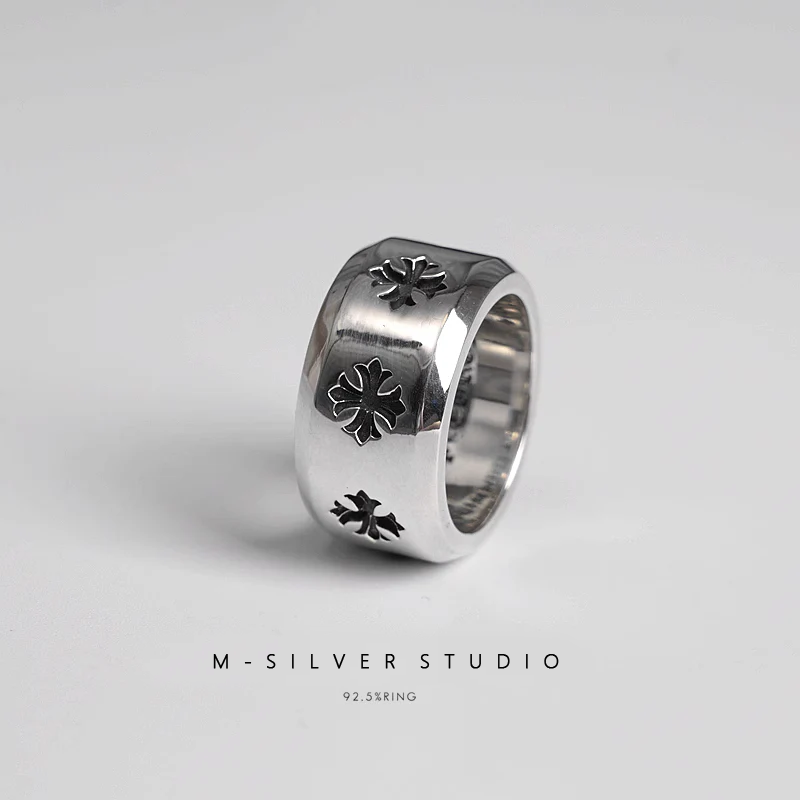 Chrome Hearts Cross Ring - Gothic 925 Sterling Silver Jewelry | David Studio