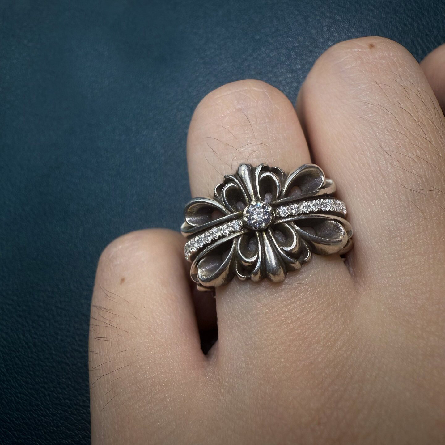 Chrome Hearts Cross Ring - Gothic 925 Sterling Silver Jewelry | David Studio