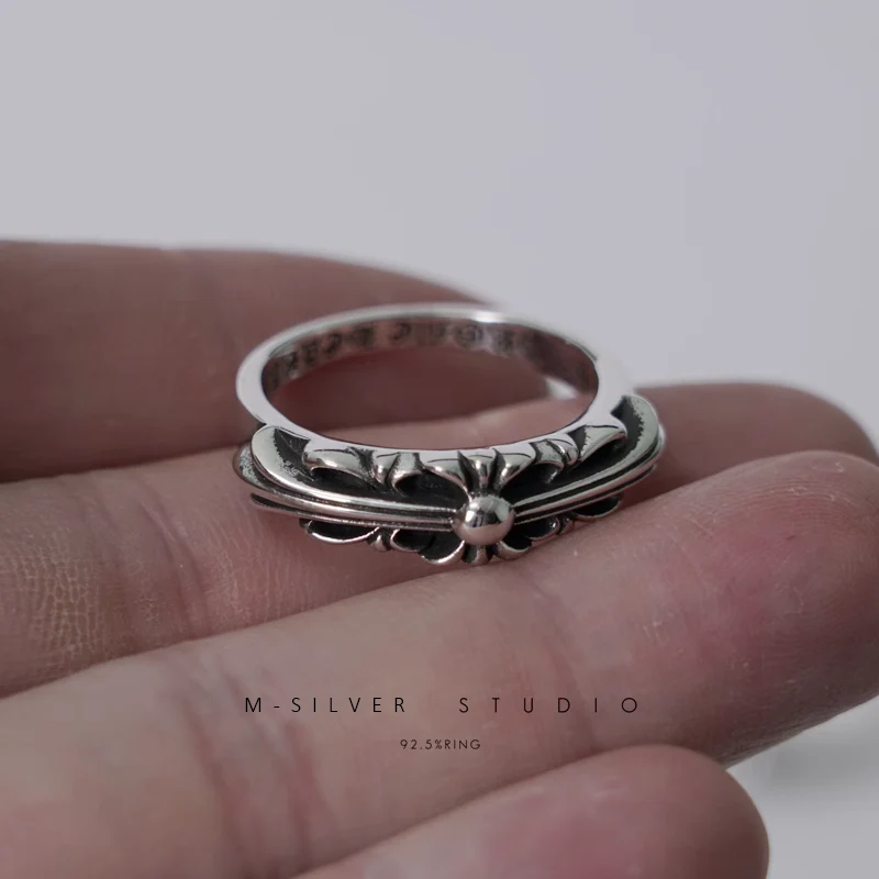 Chrome Hearts Cross Ring - Gothic 925 Sterling Silver Jewelry | David Studio