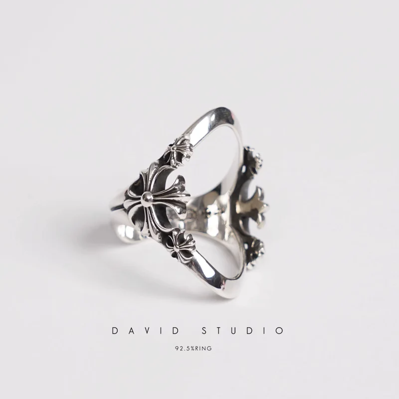 Chrome Hearts Cross Ring - Gothic 925 Sterling Silver Jewelry | David Studio