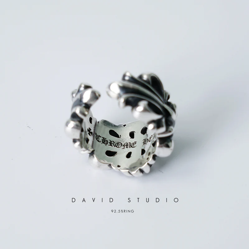 Chrome Hearts Cross Ring - Gothic 925 Sterling Silver Jewelry | David Studio