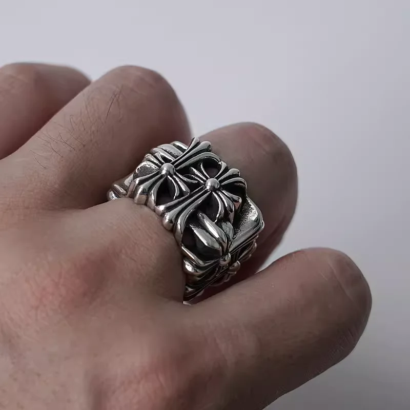 Chrome Hearts Cross Ring - Gothic 925 Sterling Silver Jewelry | David Studio