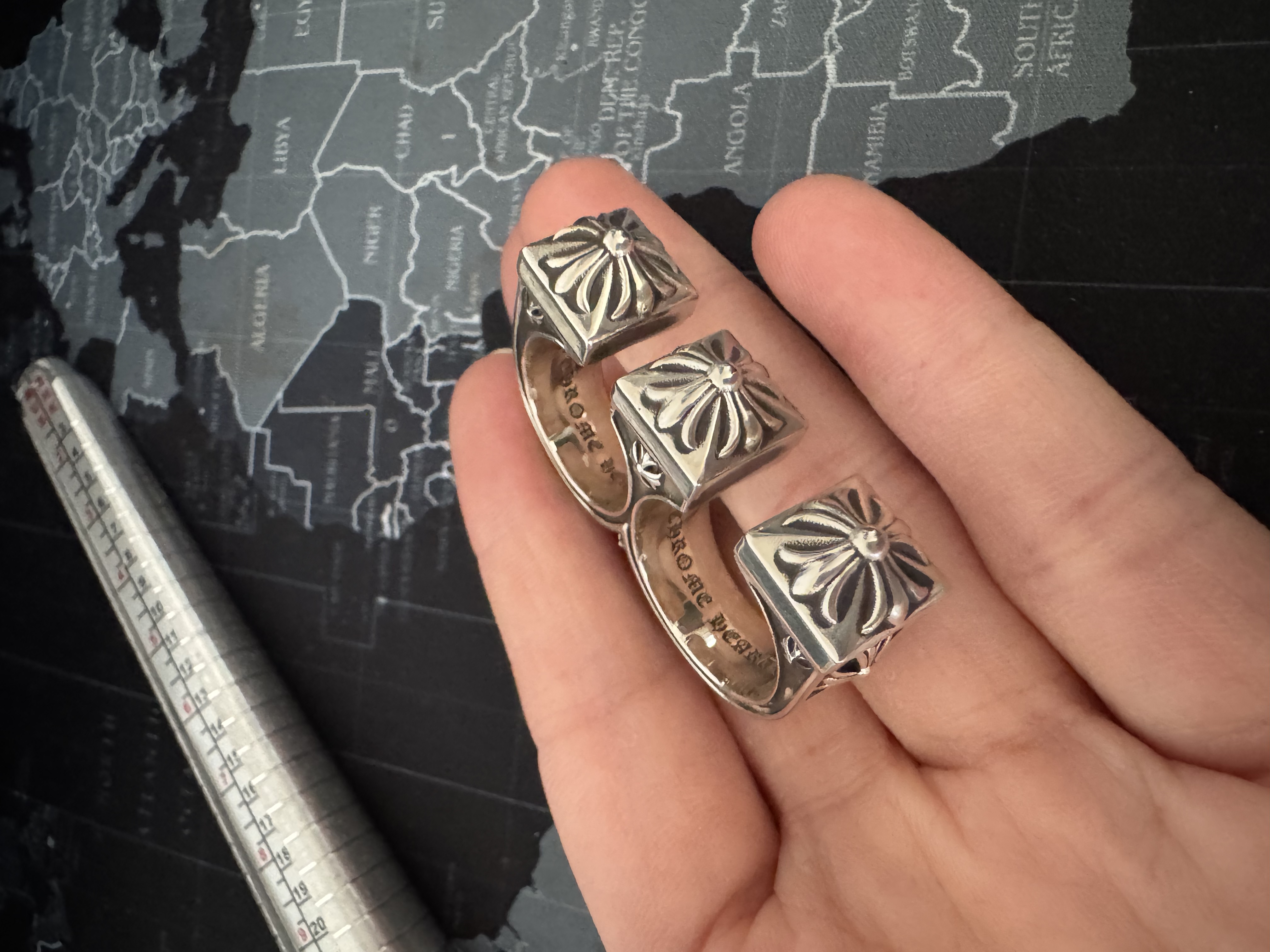 Chrome Hearts Cross Ring - Gothic 925 Sterling Silver Jewelry | David Studio