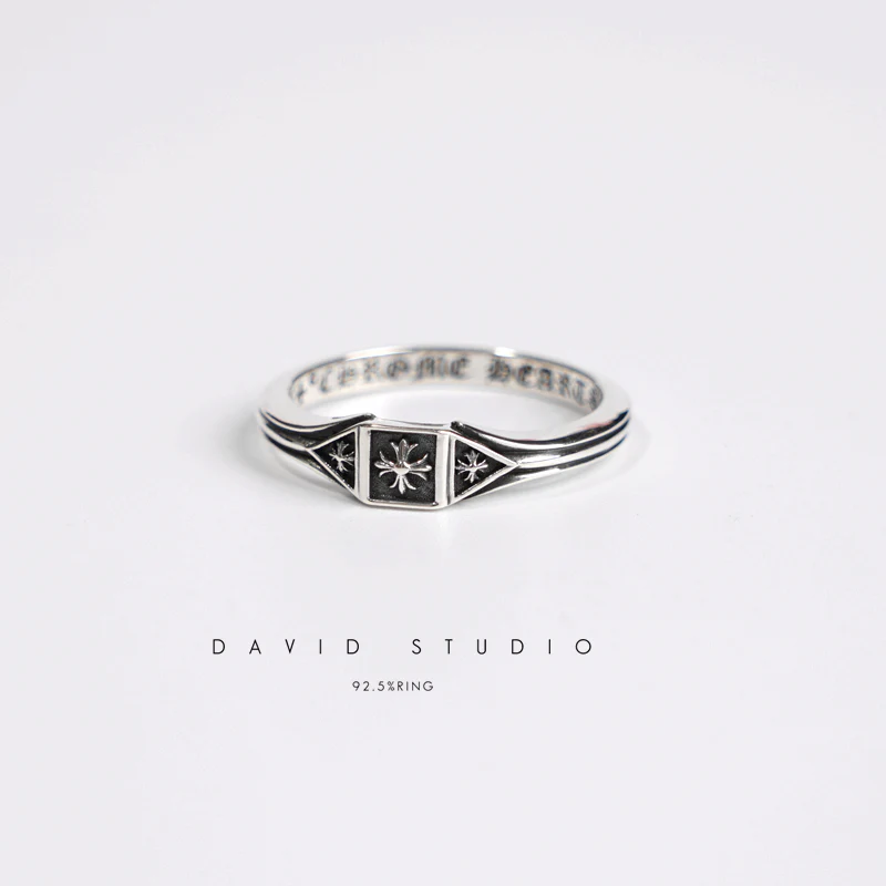 Chrome Hearts Cross Ring - Gothic 925 Sterling Silver Jewelry | David Studio