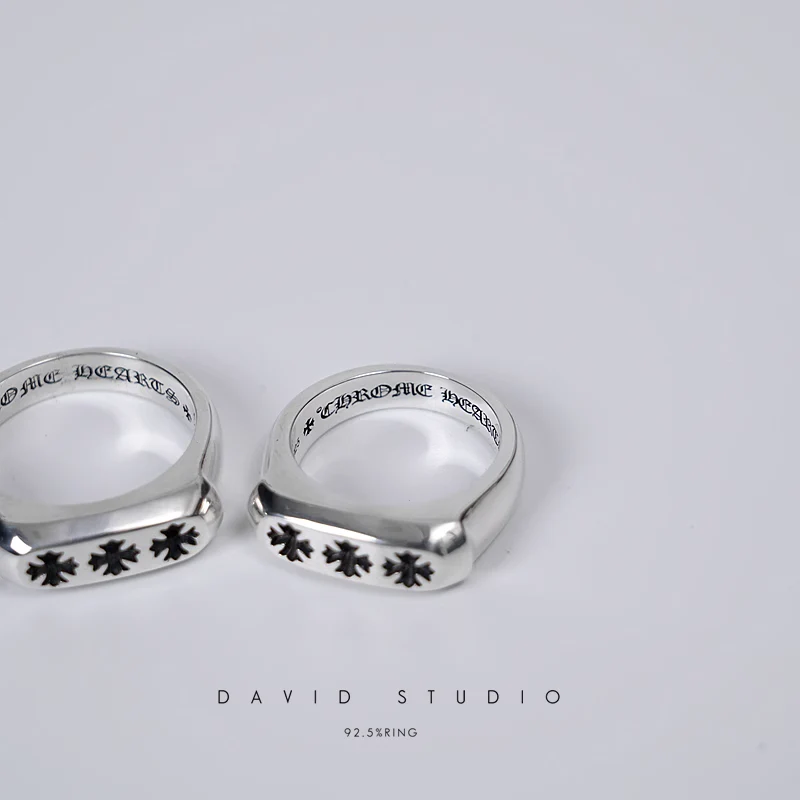 Chrome Hearts Cross Ring - Gothic 925 Sterling Silver Jewelry | David Studio