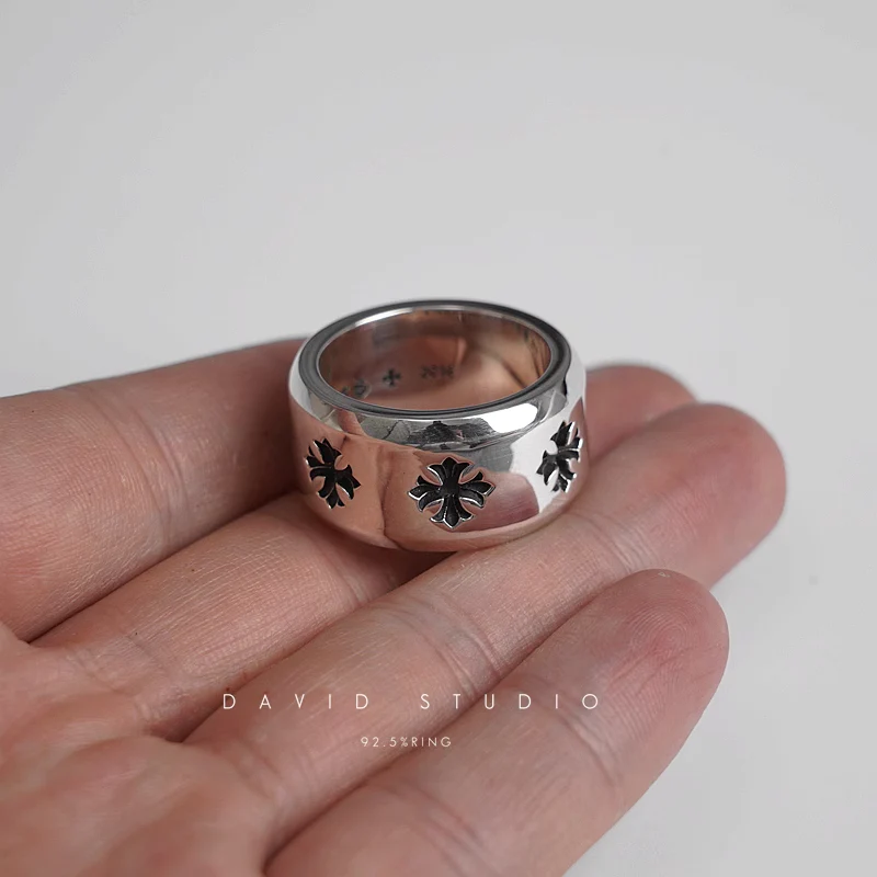 Chrome Hearts Cross Ring - Gothic 925 Sterling Silver Jewelry | David Studio