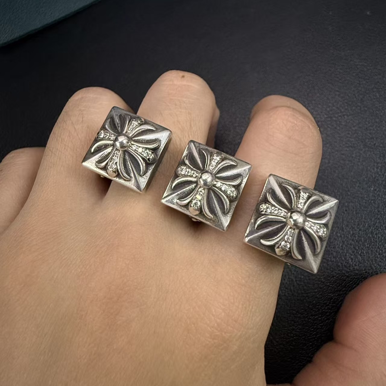 Chrome Hearts Cross Ring - Gothic 925 Sterling Silver Jewelry | David Studio