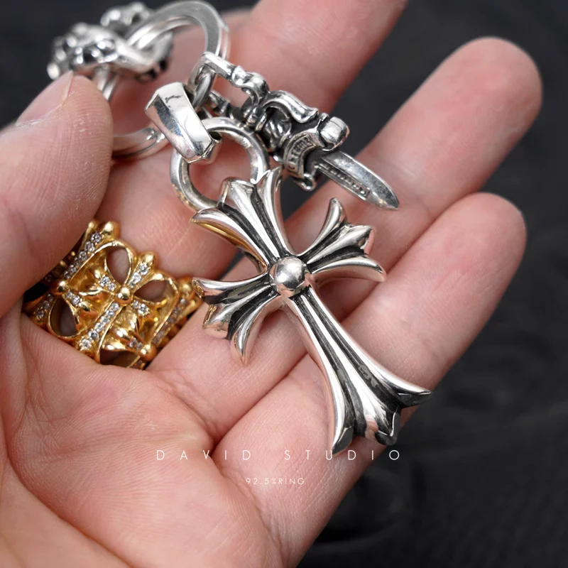Chrome Hearts Cross Ring - Gothic 925 Sterling Silver Jewelry | David Studio