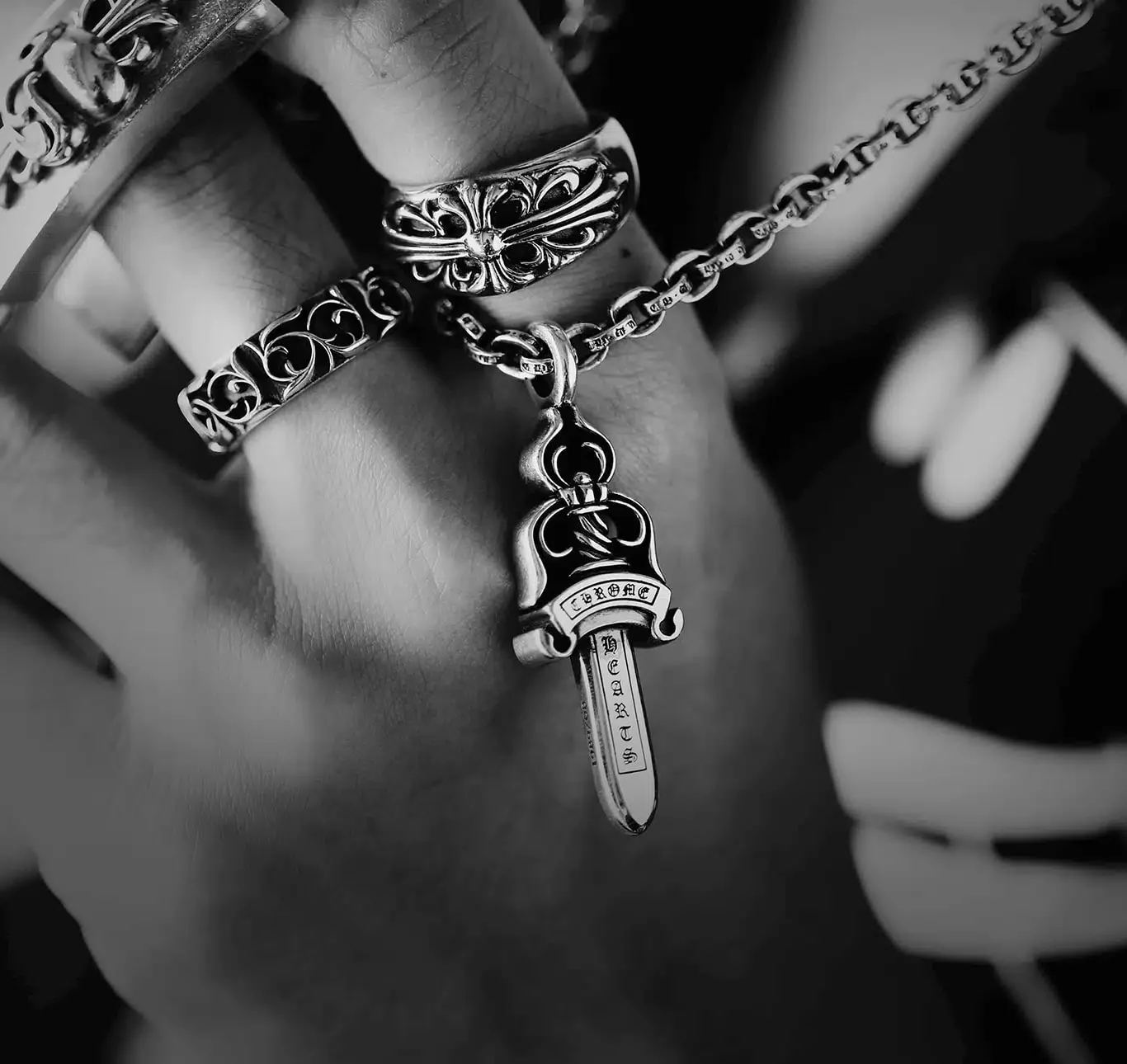 Chrome Hearts Cross Ring - Gothic 925 Sterling Silver Jewelry | David Studio