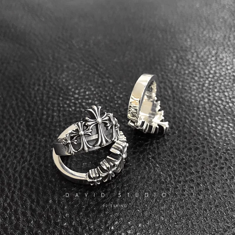 Chrome Hearts Cross Ring - Gothic 925 Sterling Silver Jewelry | David Studio