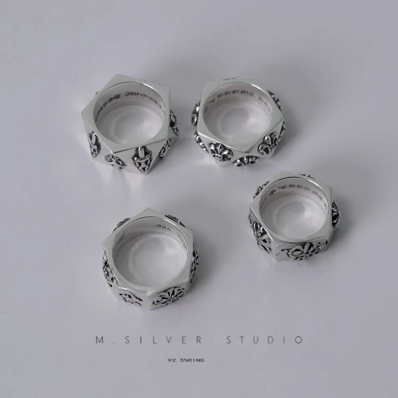 Chrome Hearts Cross Ring - Gothic 925 Sterling Silver Jewelry | David Studio