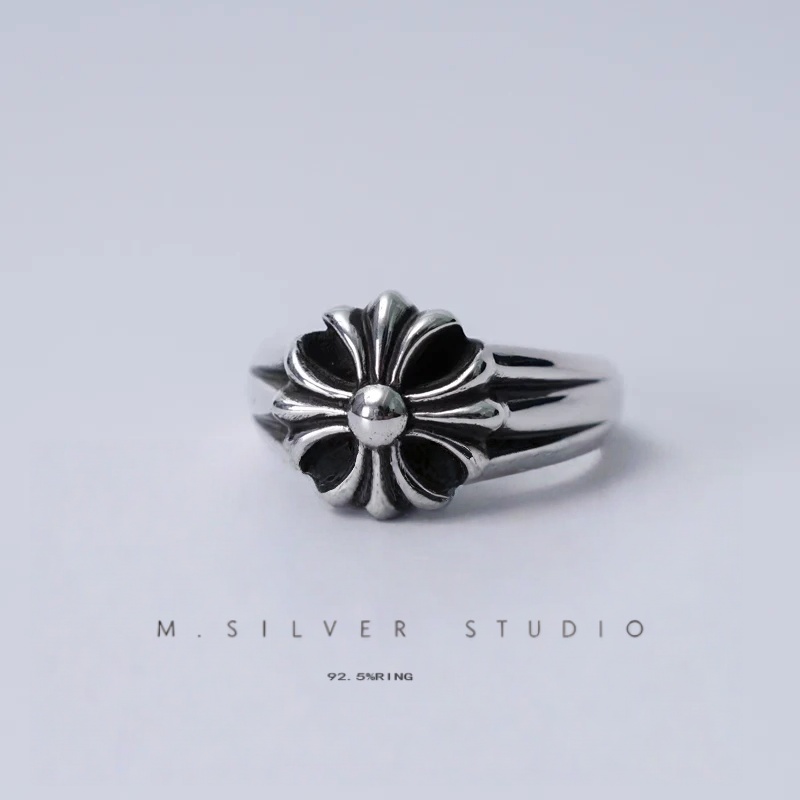 Chrome Hearts Cross Ring - Gothic 925 Sterling Silver Jewelry | David Studio