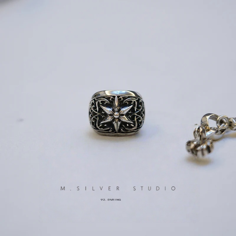 Chrome Hearts Cross Ring - Gothic 925 Sterling Silver Jewelry | David Studio
