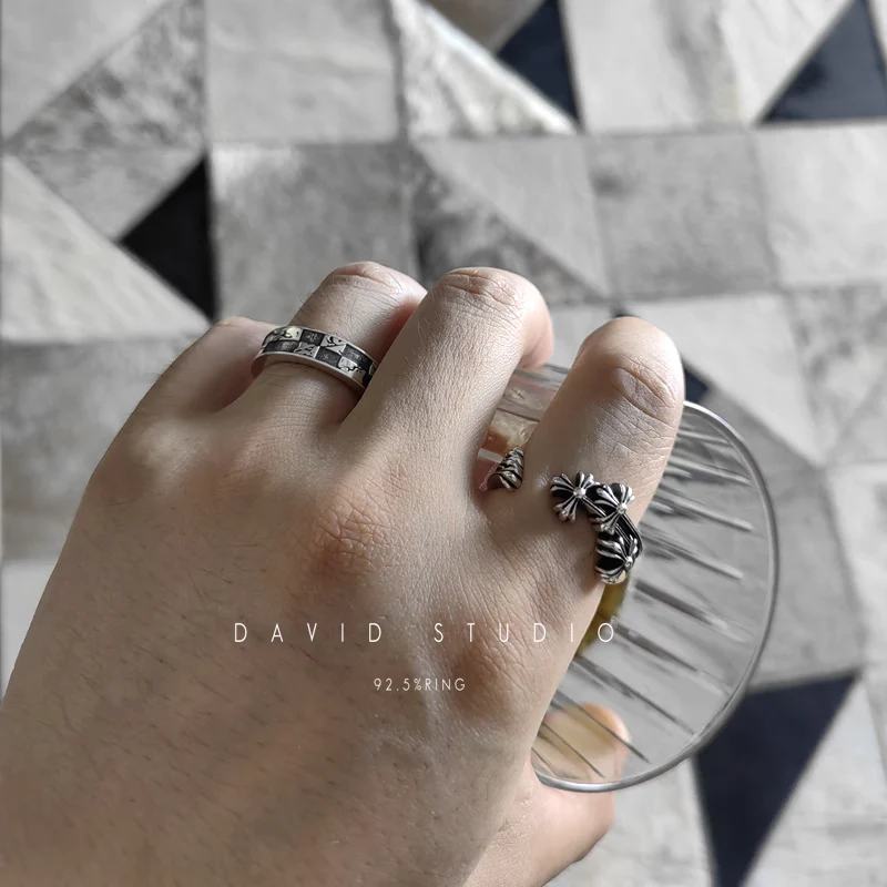 Chrome Hearts Cross Ring - Gothic 925 Sterling Silver Jewelry | David Studio